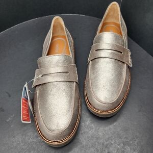 Aetrex Shimmery Taupe Penny Loafers